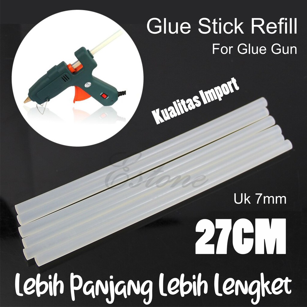 Refill Glue Gun Lem bakar Lem Lilin / Lem Tembak Kecil 27cm 7mm Besar 11mm