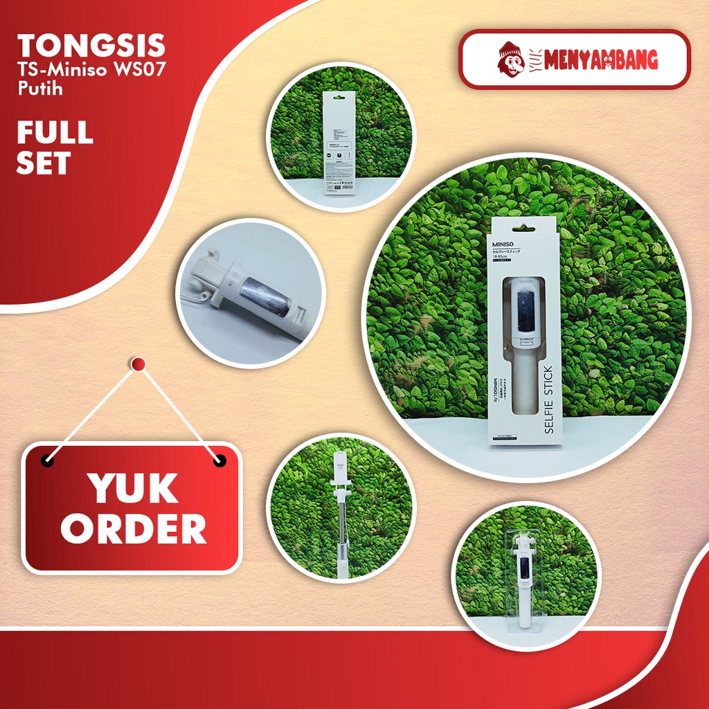 41960 | TS-Miniso WS07 Putih | Tongsis Miniso Fashionable Selfie Stick WS07 18-80cm