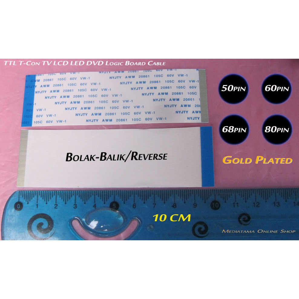 HF Flexible 50 60 68 80 Pin AWM 20706 20861 20941 105C 60V VW-1 Gold Plated Bolak-Balik/Reverse