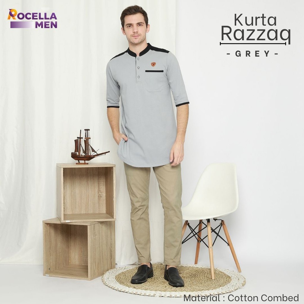 Koko Kurta Kaos Koko Kaos Pria/Koko Lengan Pendek/Rocella Koko Kurta Razzaq/Koko Casual Pria
