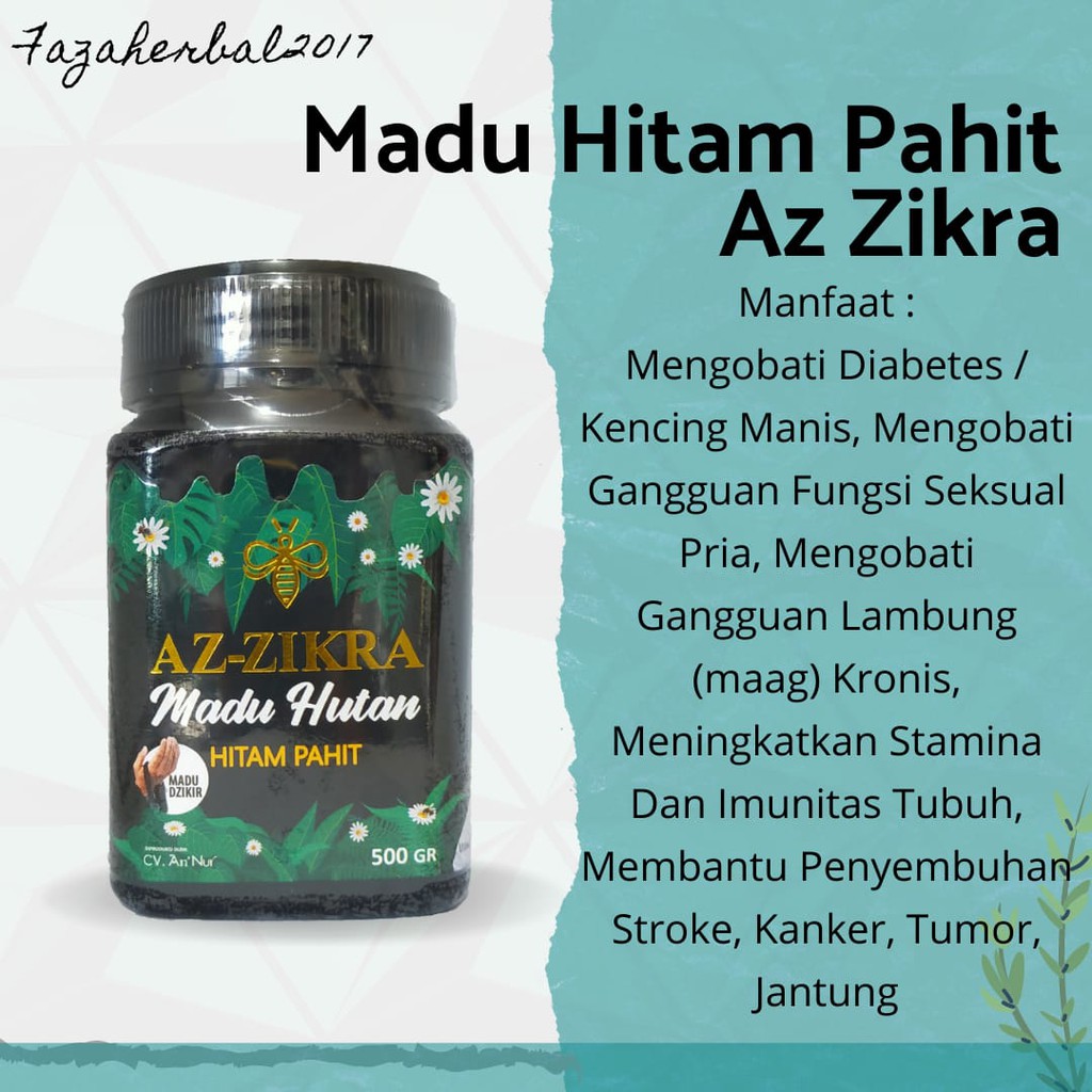 Madu Hitam Pahit Azzikra Original Kemasan Baru