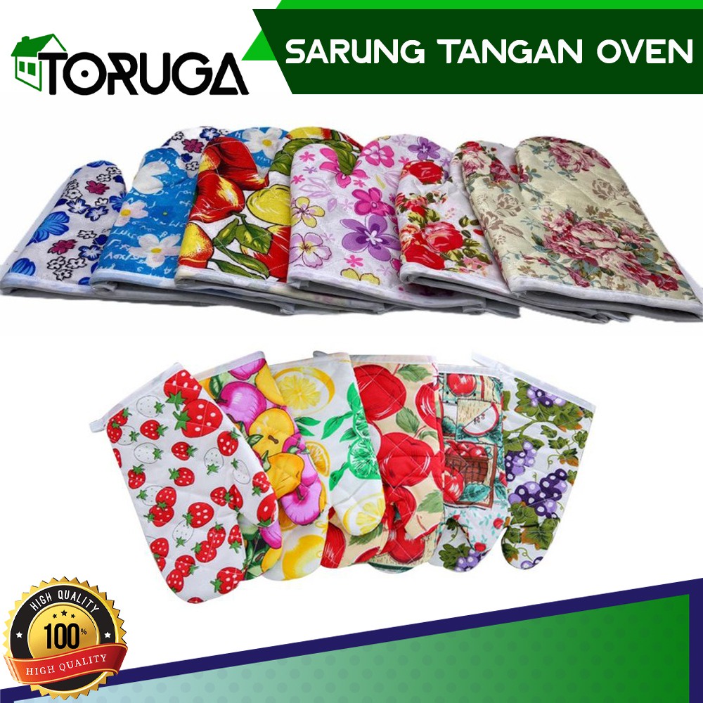 Sarung Masak Anti Panas Pelindung Tangan Microwave Oven Set Gloves Motif Random