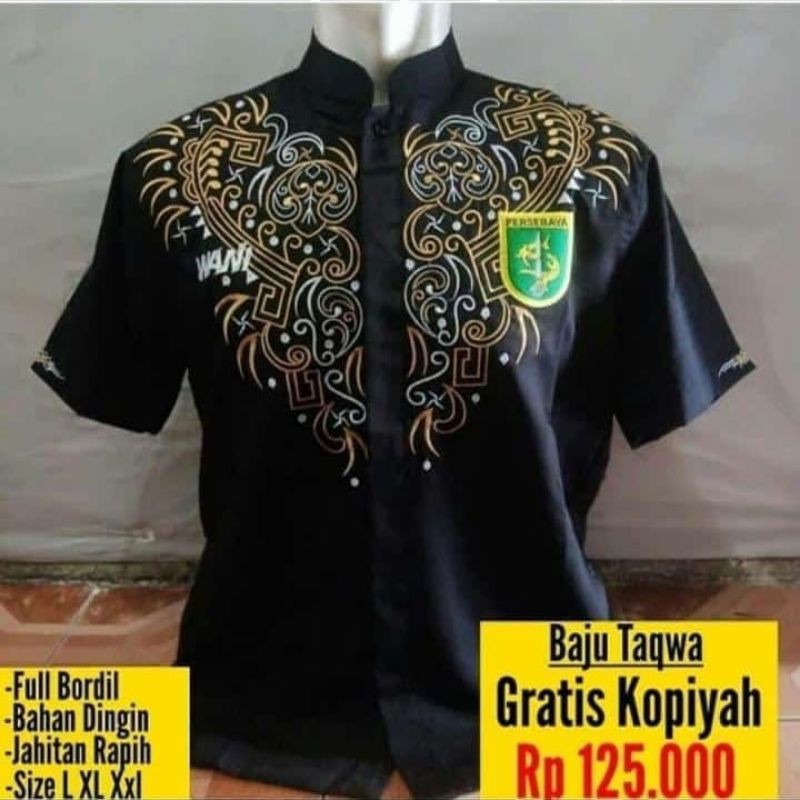 Baju taqwa Persebaya Surabaya / Baju koko bonek / Baju muslim pria / cowok / laki laki