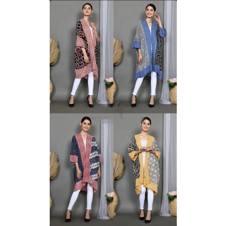 Cardigan Outer Batik Kimono Bahan Paris bisa
