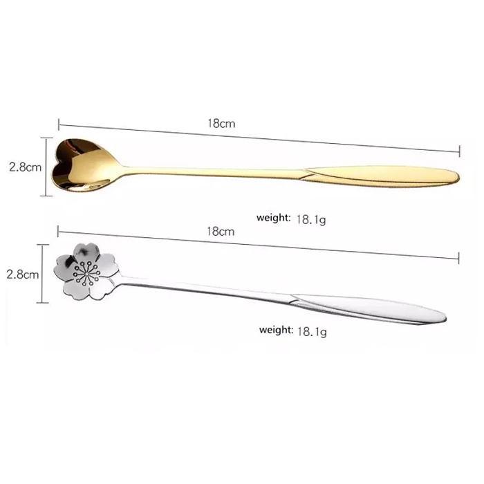 Sendok Teh Panjang Sendok Teh Stainless Sendok Teh Chinese Tea Kopi Gagang Panjang Gold Long Handled Spoon