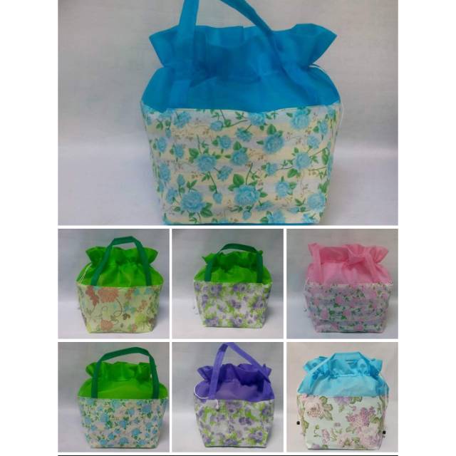 TAS HANTARAN model SERUT untuk kotak nasi 18 x 18 cm