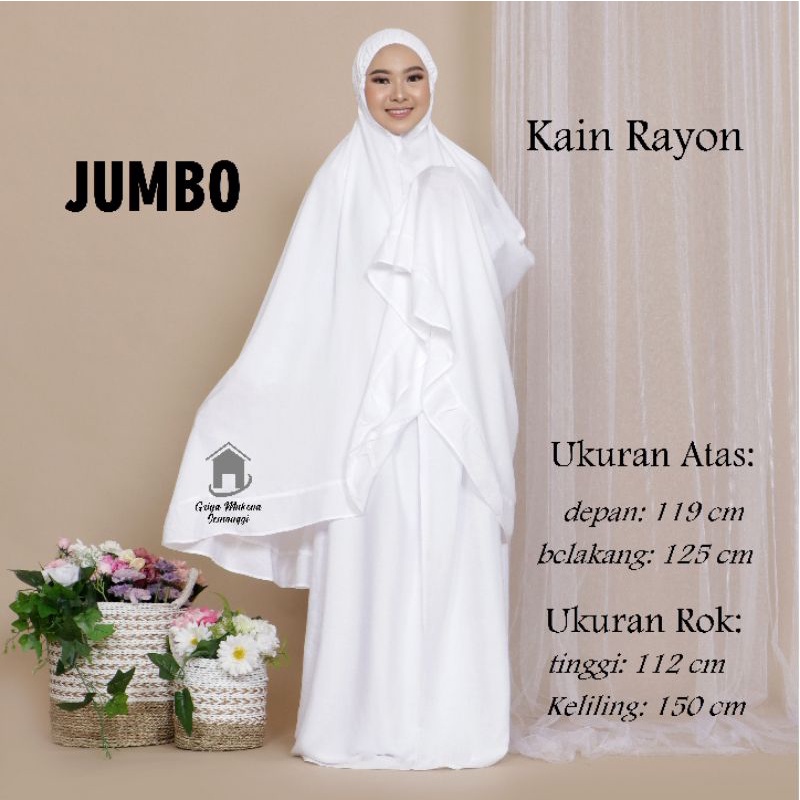 Mukena Putih Dewasa Jumbo Katun Rayon Adem Dingin | Mukena Pondok