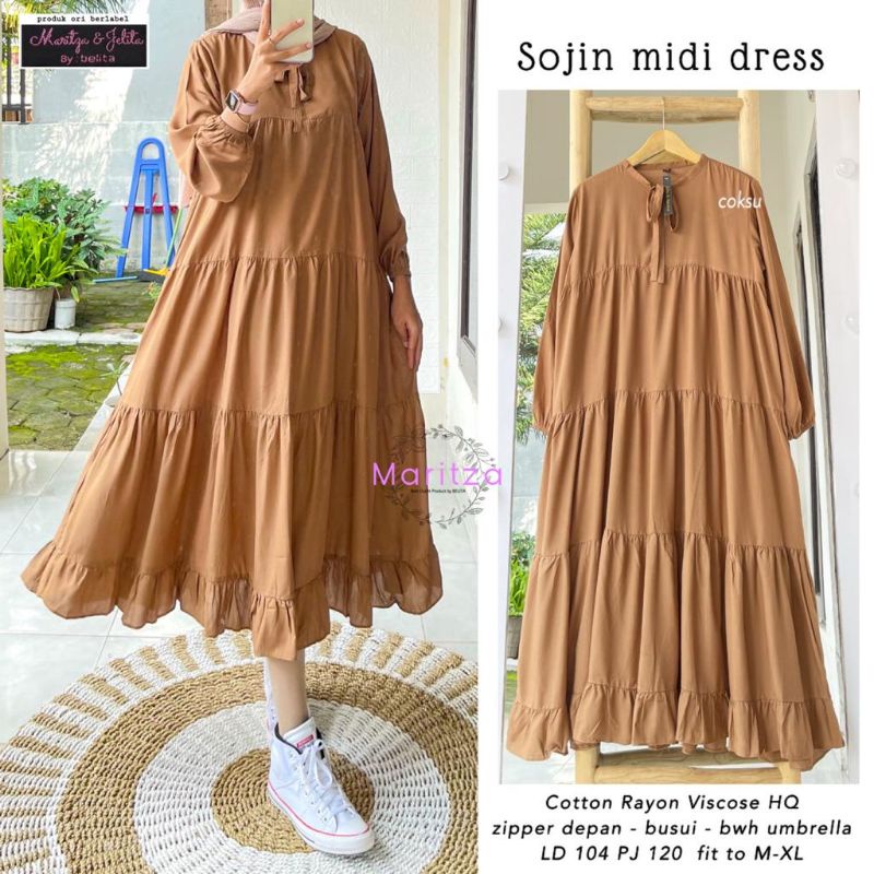 CS-CEMPAKA TUNIK FULL RUFLE / MIDI DRESS RAYON