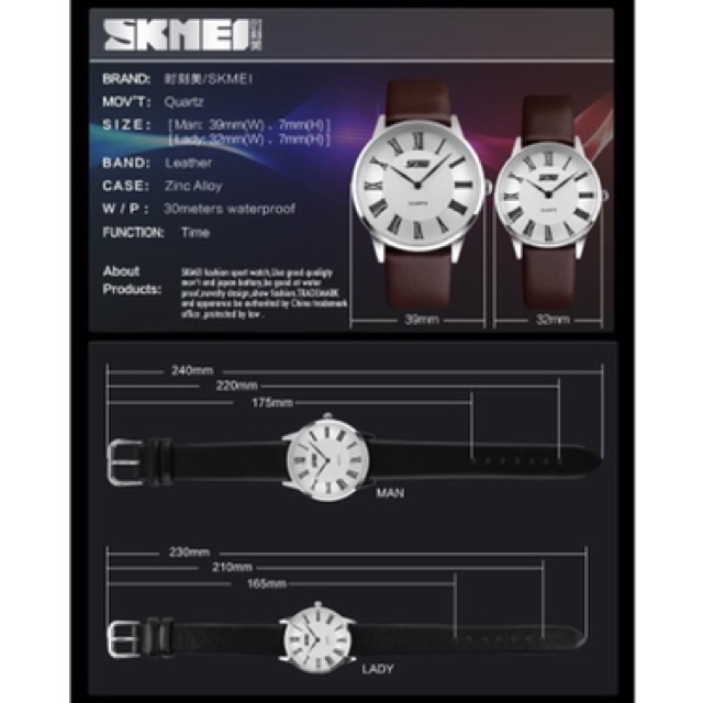 SKMEI 9092 ORIGINAL Jam Tangan Wanita Bisa Couple SKMEI Analog