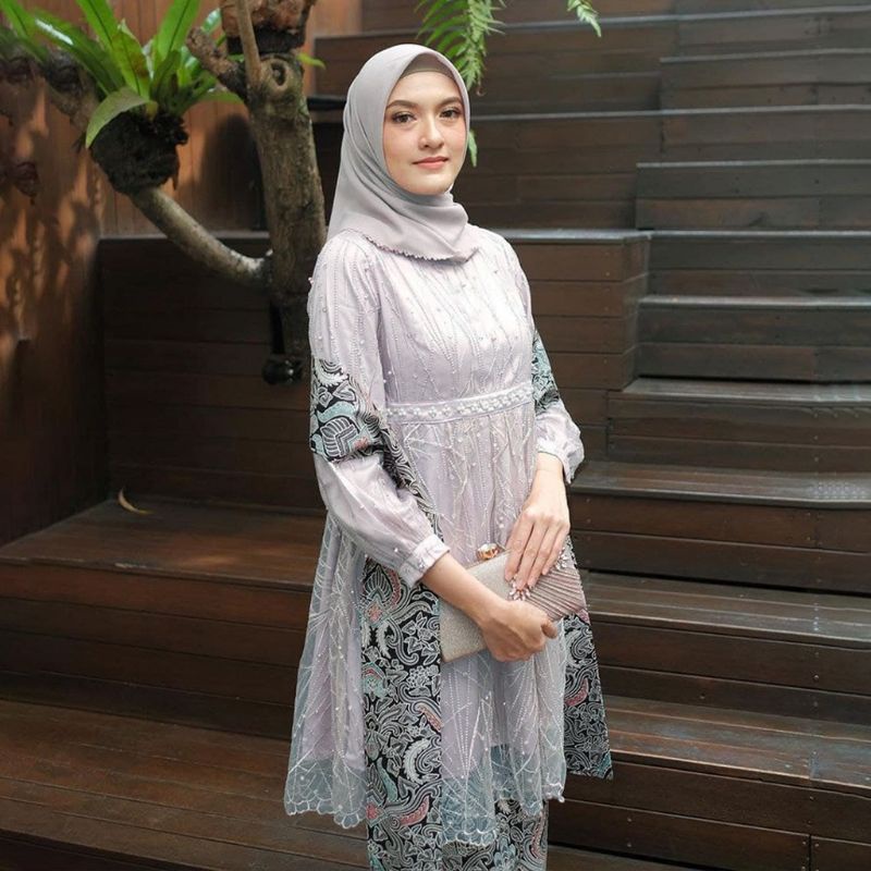 BATIK OFFICIAL Ready kebaya batik Kondangan terbaru / Kebaya Lamaran termurah / Kebaya Tile payet Premium/ Kebaya Batik Wisuda Set Kebaya Nirina