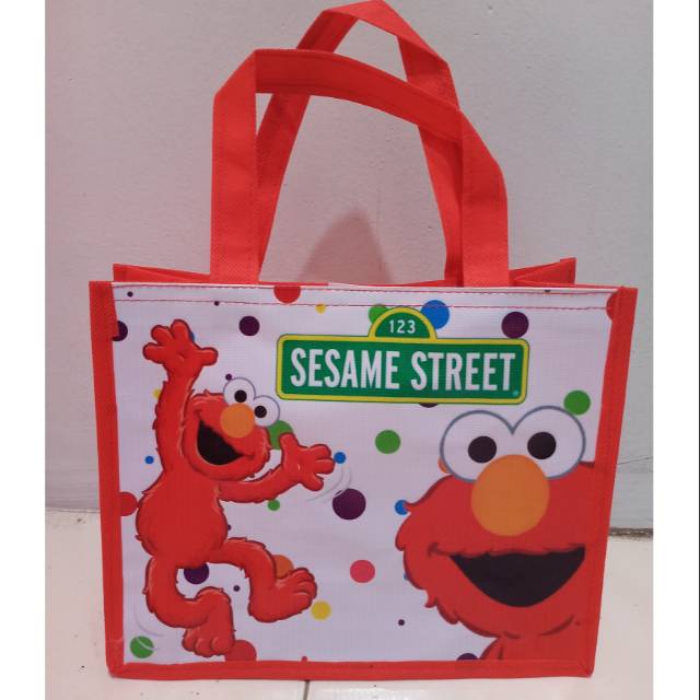 

Tas souvenir ultah tas ulang tahun goodie bag elmo sesame street