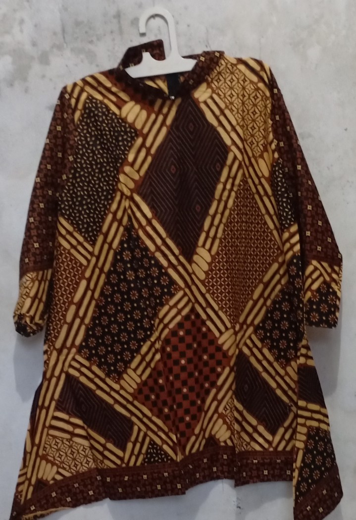 Tunic Aserehe Mataram Brownies Jumbo Tunik Batik Cantik Modern Big Size Seragam Batik Kantor Kerja