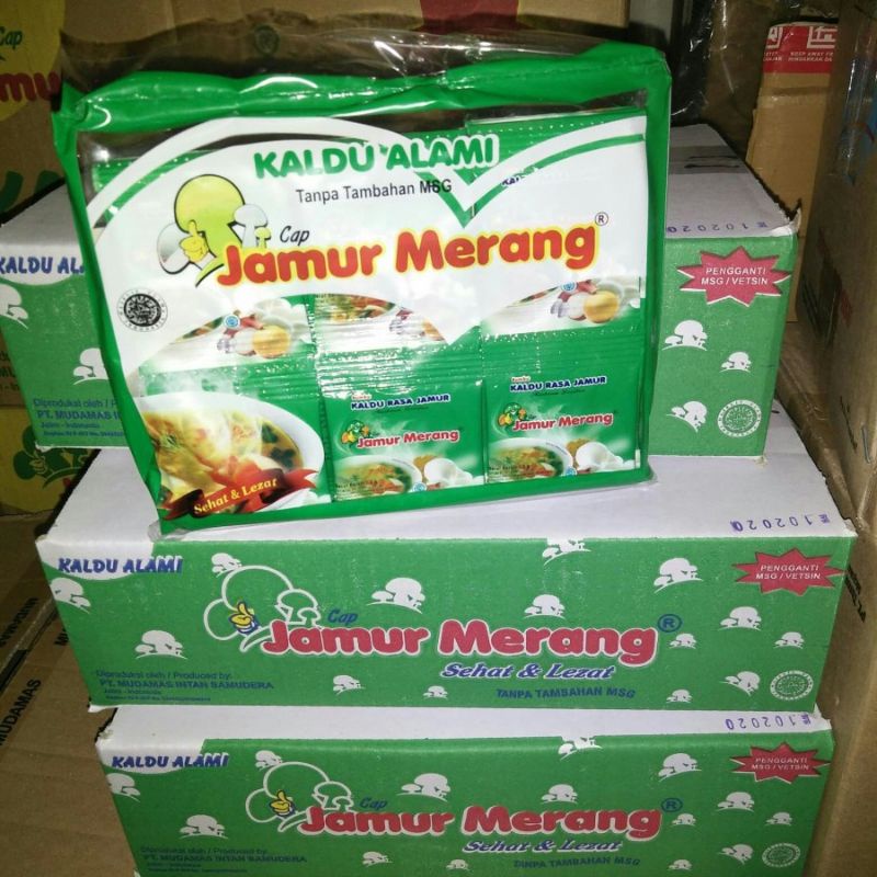 

kaldu jamur CAP JAMUR MERANG 1 pack isi 30 sachet - bumbu masak non MSG - penyedap rasa non MSG