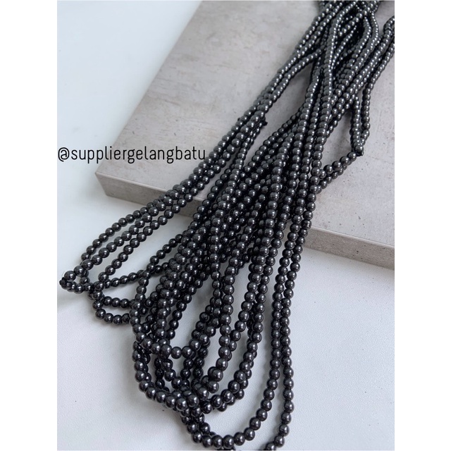 bahan brustin hematite badar besi 4mm blustin magnetic batu kesehatan