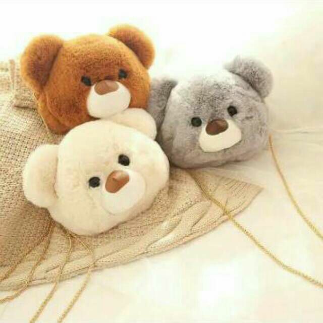 RLy Tas Selempang Boneka ANJELY Tas Bulu BISA COD Tas Tali Rantai Tas Wanita kekinian