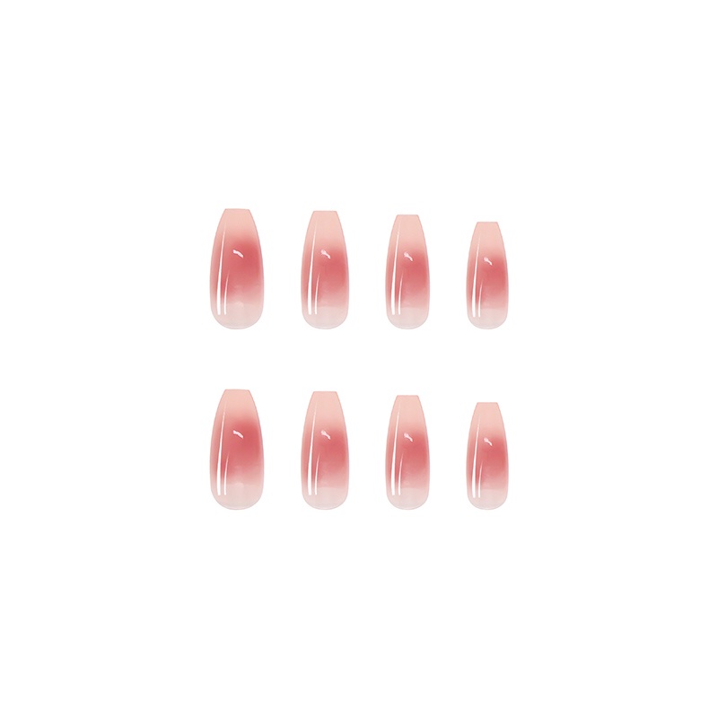24pcs / Kotak Kuku Palsu Panjang Warna Pink