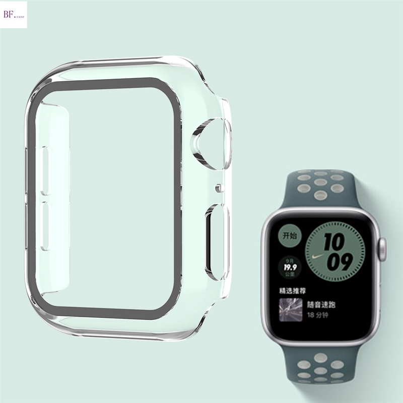 Pelindung Layar PC + Case Full Cover Untuk Iwatch Seri 7 6 SE 5 4 3 2 1 45 / 41 / 44 / 40 / 42 / 38mm