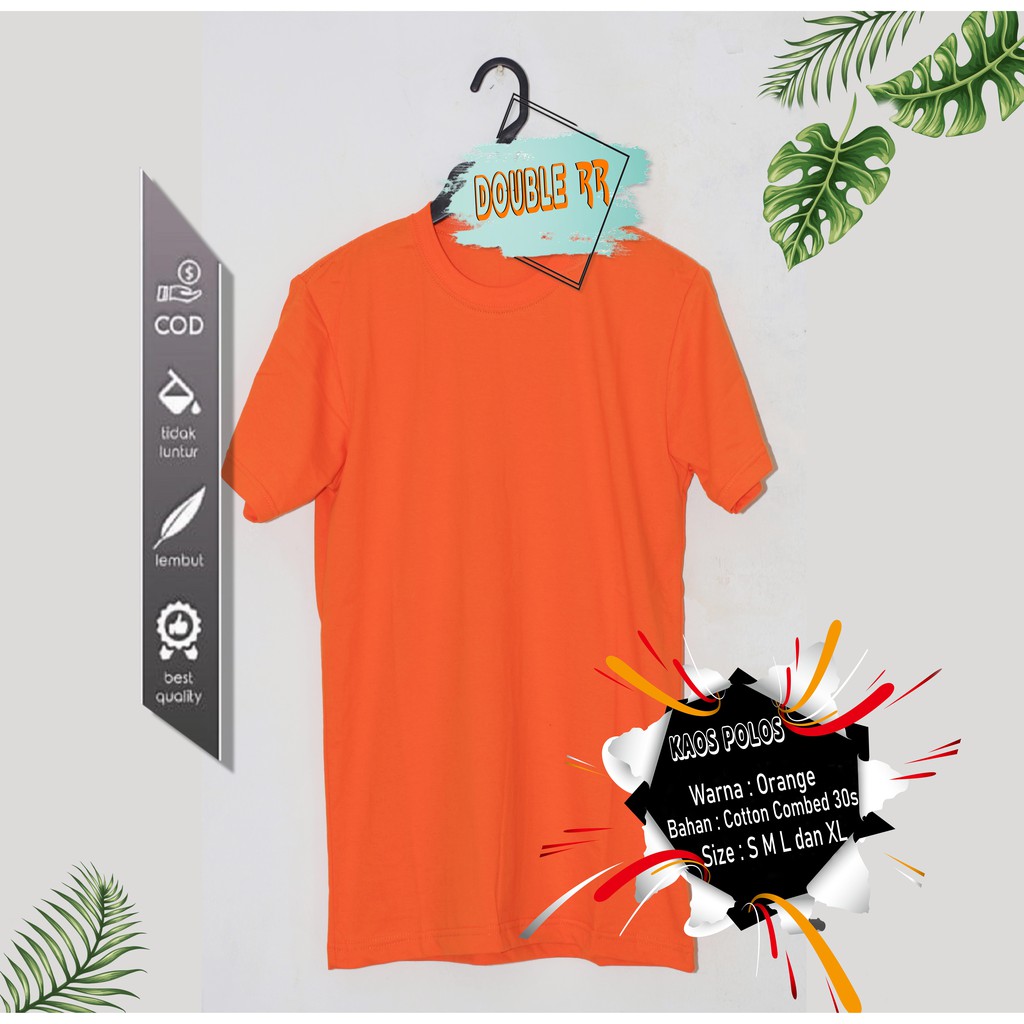 KAOS POLOS  DISTRO COTTON 100%, COMBED 30S  PRIA/WANITA BANYAK WARNA ORANGE KUNING MUSTARD KUNING KENARI UNGU TUA UNGU MUDA