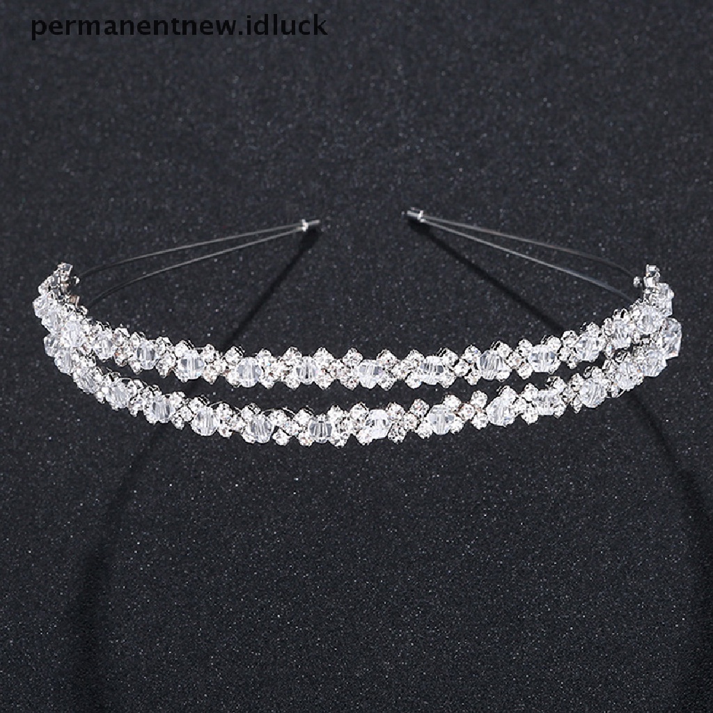 Mahkota Tiara Kristal Handmade Double Layer Untuk Pengantin Pernikahan