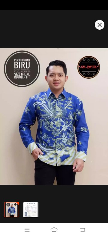 Peksi Dirgan Biru Kemeja Batik Panjang Sm Batiksoloamanah 140.000