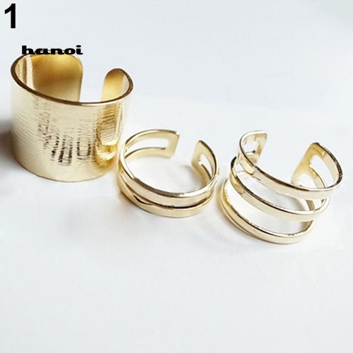 Set 3 Pcs Cincin Jari Model Terbuka Untuk Hadiah Natal