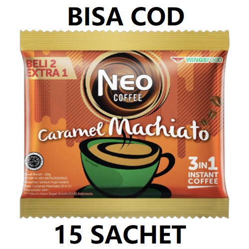 

TERBARU Kopi NEO 3in1 Caramel Machiato 1 Renteng 15 Sachet (15 Sachet @20gr)