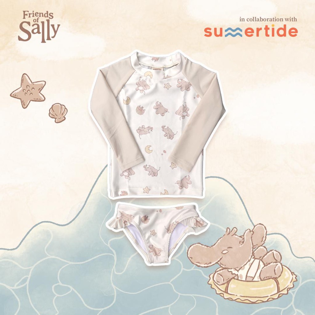 SUMMERTIDE WATERCOLOR SERIES Long Sleeve Rash Guard Set