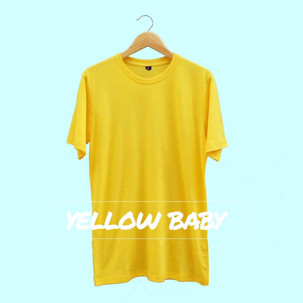 Kaos Polos Wanita Yellow Baby Cotton Combed 30s - Baju Polos Wanita Kuning Cerah