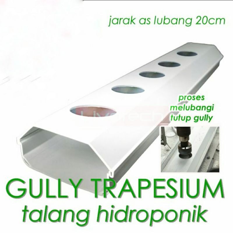 gully trapesium per meter hidroponik nft lubang