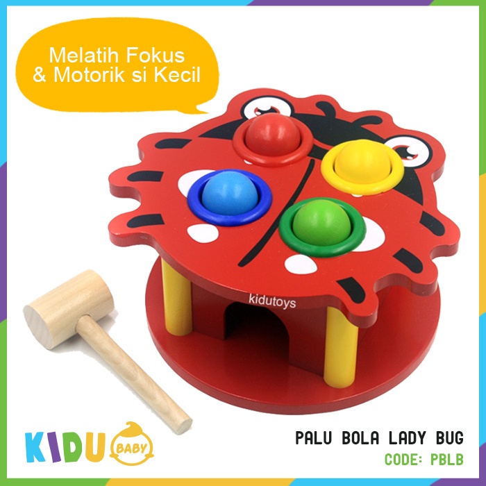 Mainan Montessori Mainan Motorik Wooden Toys Palu Bola Motorik Anak Gambar Hewan Kidu Baby