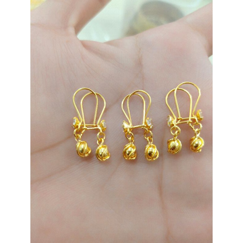 ANTING DEWASA PERAK 925 LAPIS MAS KUNING ASLI