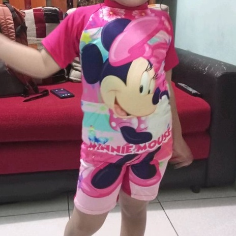 Mickey Miki Minnie Mouse Baju Renang Anak Perempuan Cewe Cewek 1 2 3 4 Tahun