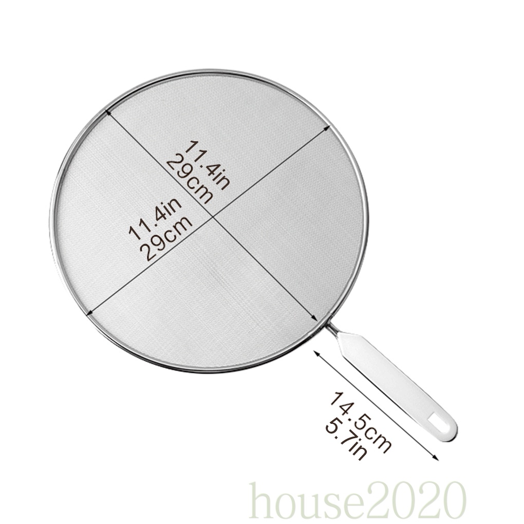 [house2020]Splatter Screen Frying Pan Cover Hot Oil Grease Splash Guard Stainless Steel Protector Home Kitchen Accessory