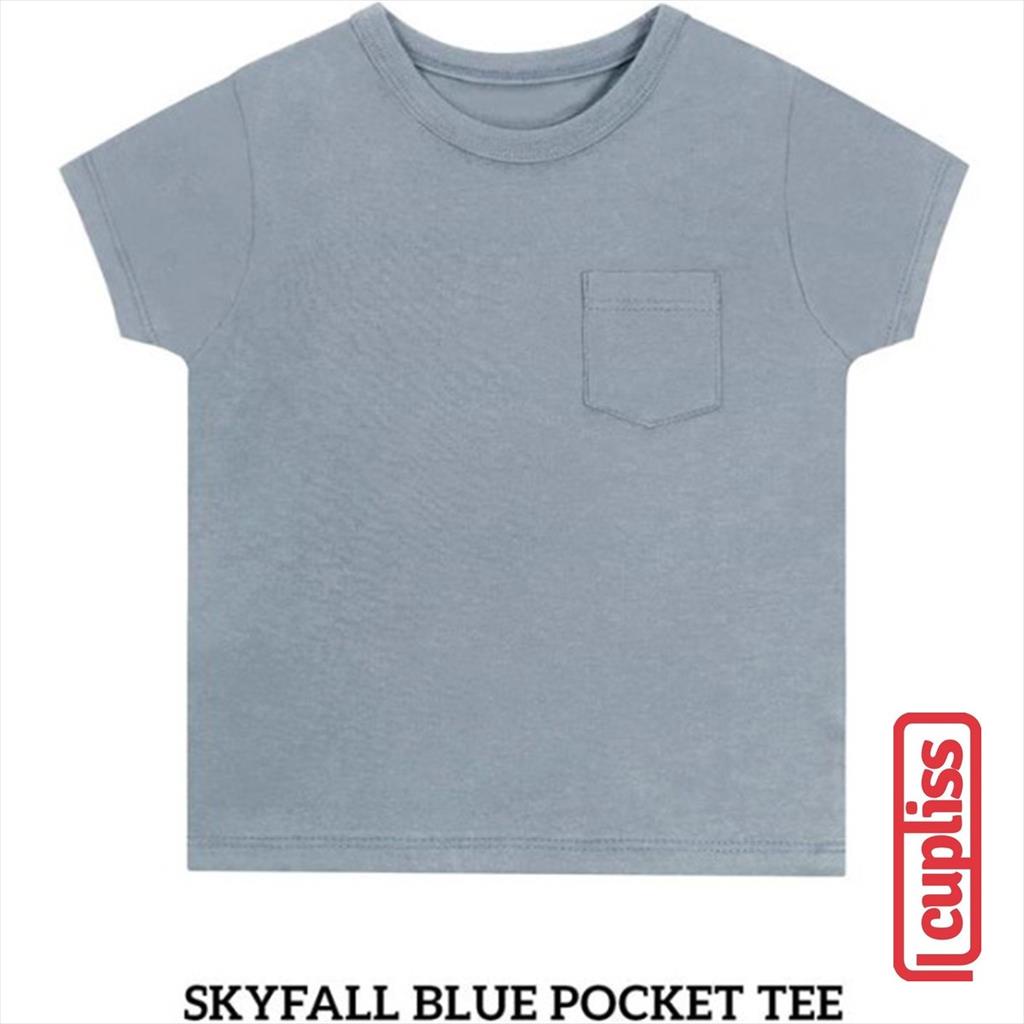 Little Palmerhaus Pocket Tee Skyfall Blue Kaos Oblong Anak