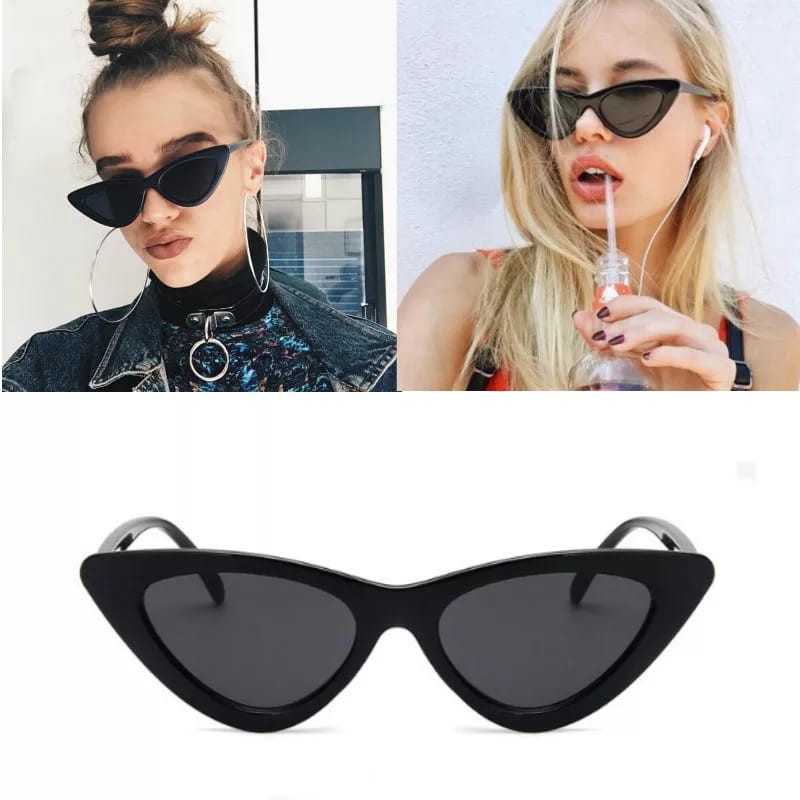 (27AN.ID) COD Kacamata Hitam KM85 Korean Ulzzang Triangle Vintage Cat Eye Sunglasses Women Men-6