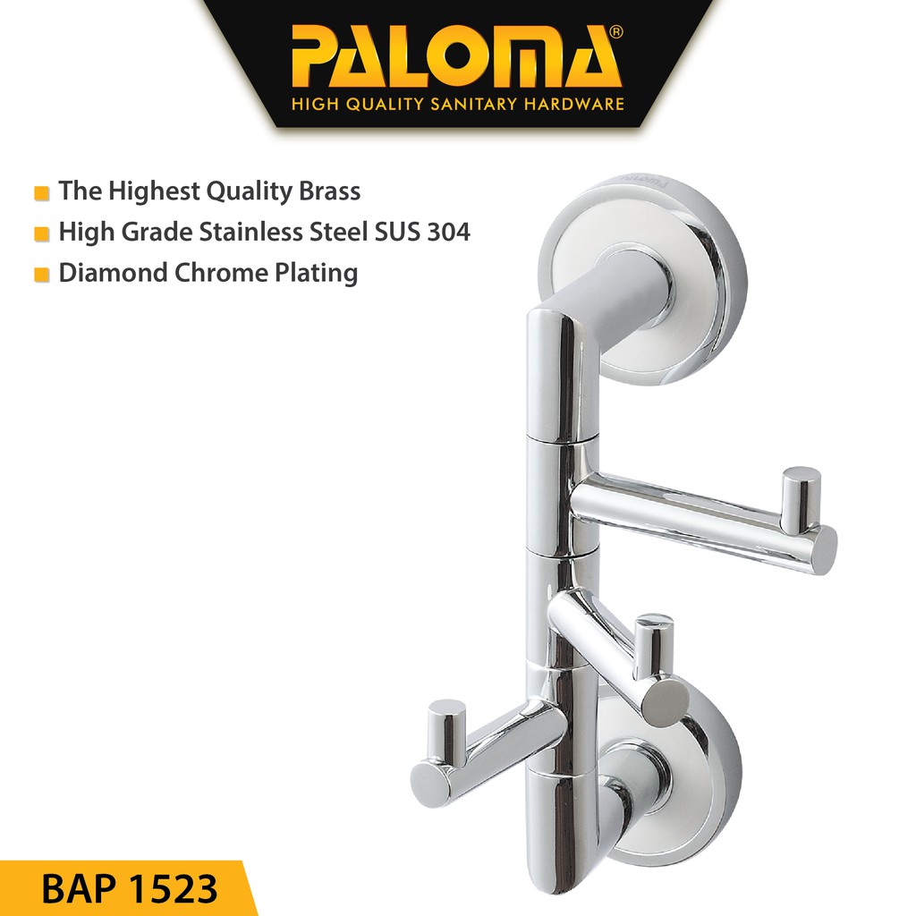 PALOMA BAP 1523 Kapstok Gantungan Baju Handuk Rak Hanger Mandi 3 Kait