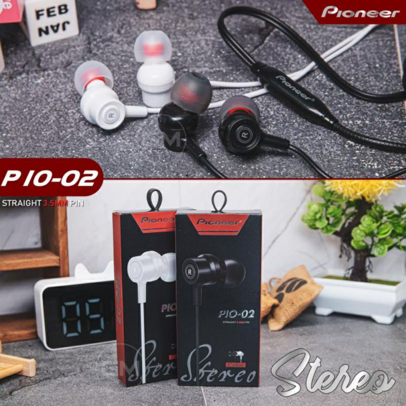 HF HEADSET/EARPHONE PIOENER PI0-02 STEREO SUPER BASS + PACKING IMPORT