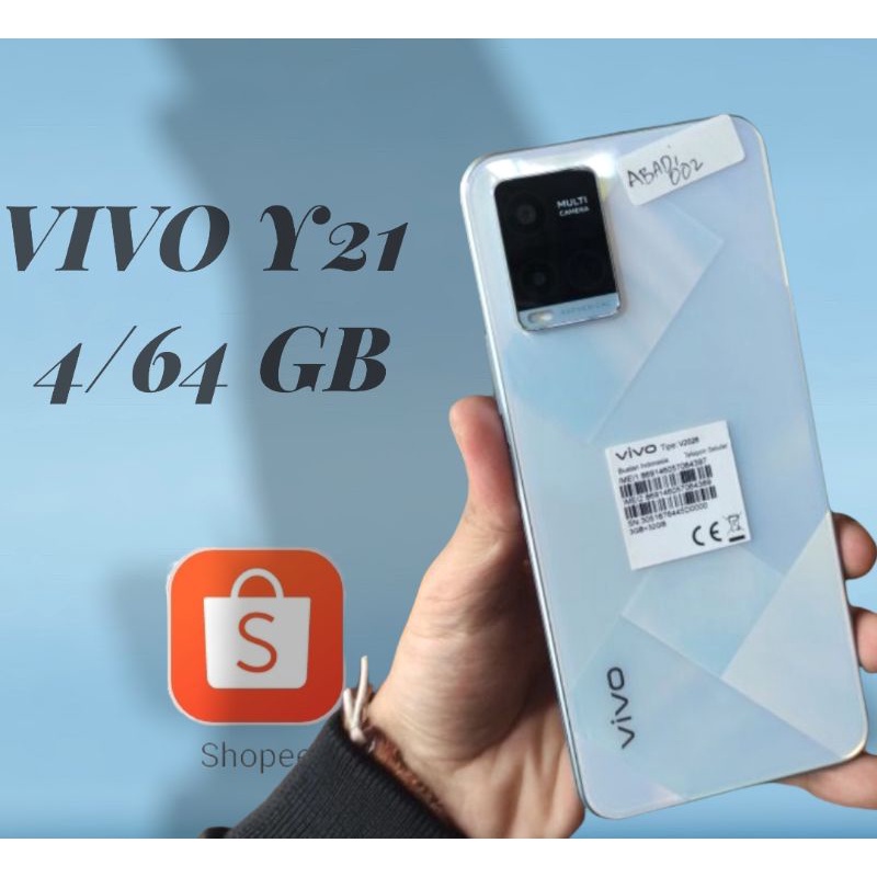 Handphone Second Murah Vivo Y21 4|64 hp seken ,bekas vivo y21 fullset no minus