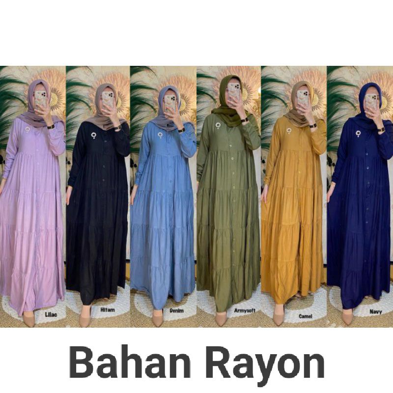 (BISA COD)TERBARU GAMIS RAYON POLOS GAMIS RAYON /CRINKLE AIRFLOW PREMIUM TEBAL DAN ADEM