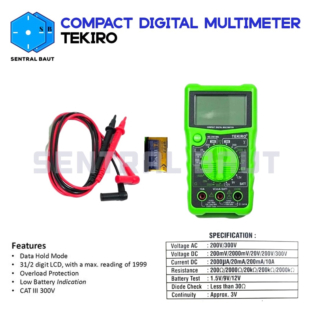 Jual Compact Digital Multimeter Tekiro Shopee Indonesia