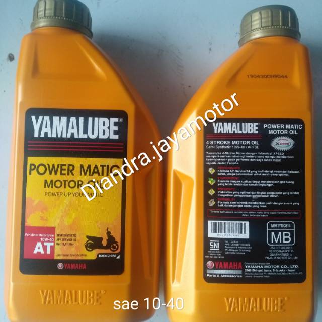 Oli mesin matic Yamaha power matic 0.8 lt (sae 10-40) for all matic yamaha