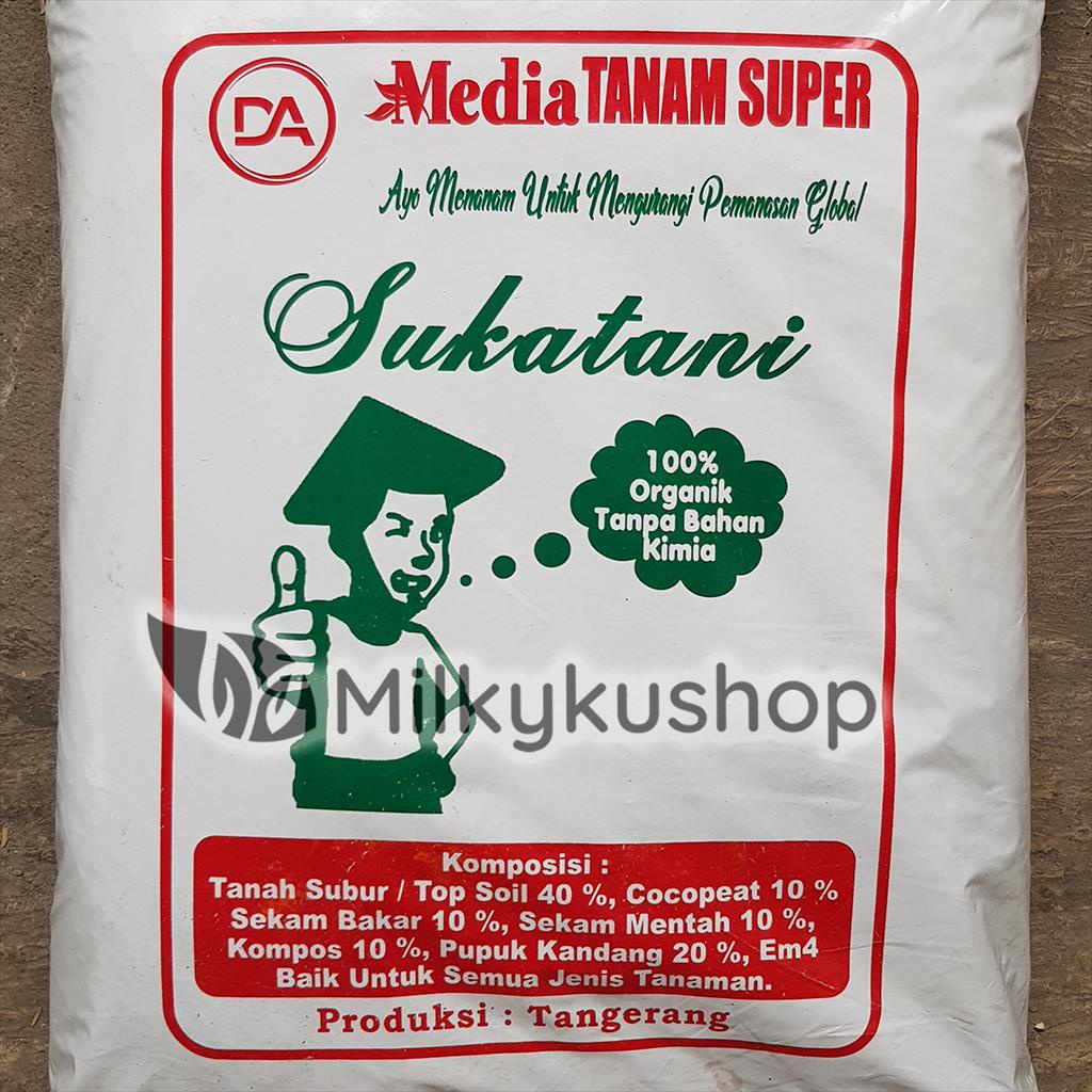 MEDIA TANAM SUKATANI SUPER ORGANIK TANAH KEMASAN PABRIK VIA CARGO