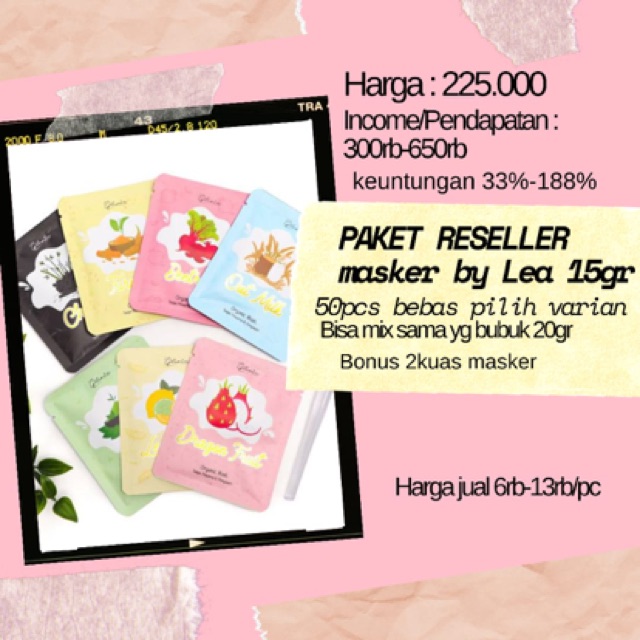 Paket Reseller Masker crushlicious Kyau nutrilash lea gloria goldenviera beautetox runaskin huppies