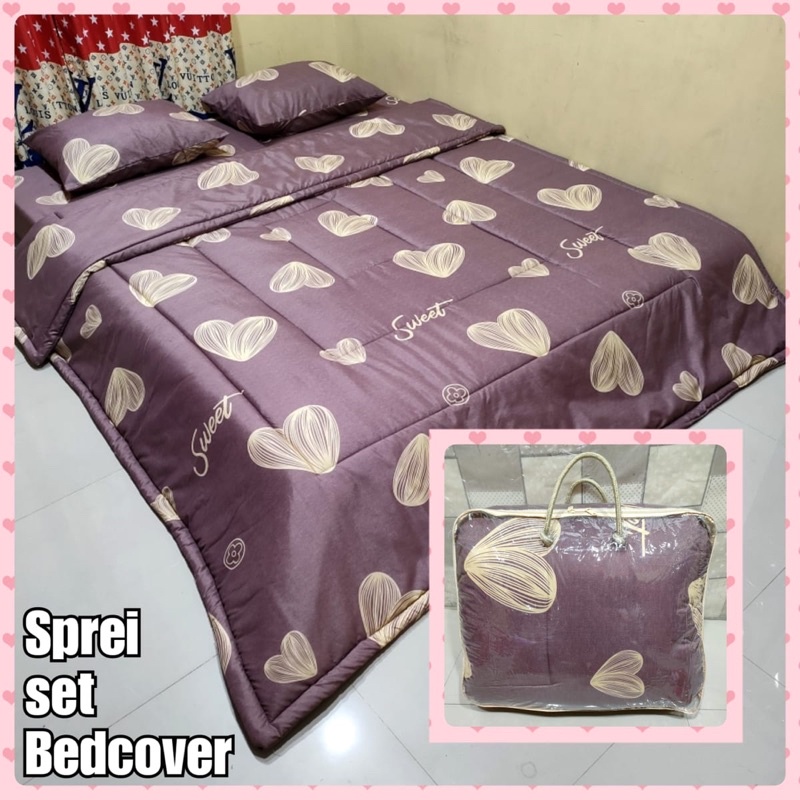 Bedcover Set Sprei Sarung Bantal Bedcover Homemade Ukuran 180x200