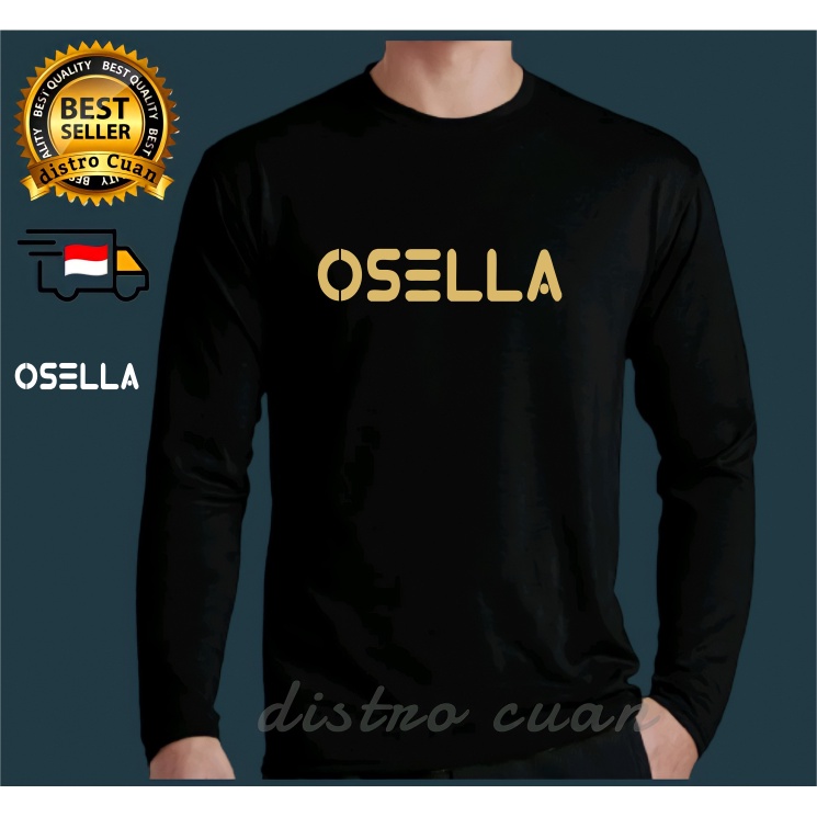 Kaos distro Osella Logo Gold Lengan Panjang Premium Quality Kaos Pria Dan Wanita