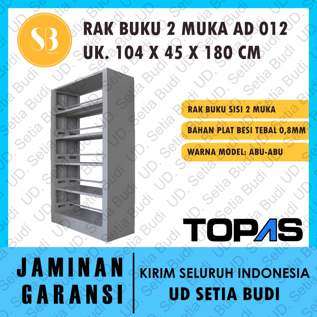 Rak Buku Besi 2 Muka TOPAS AD 012