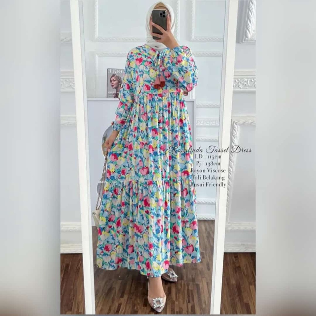 FATIMAH DRESS BUNGA ABSTRAK TERBARU