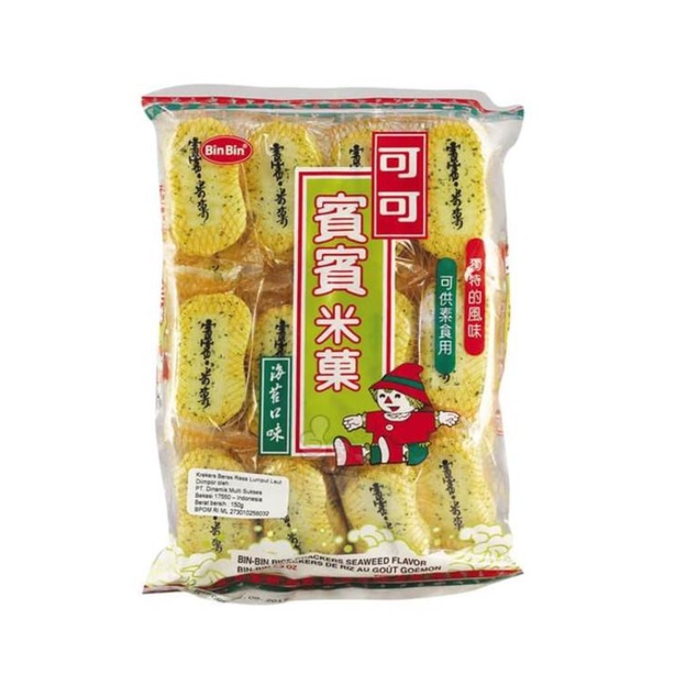 

Bin Bin Biskuit Rice Crackers Rasa Seaweed 150 gr