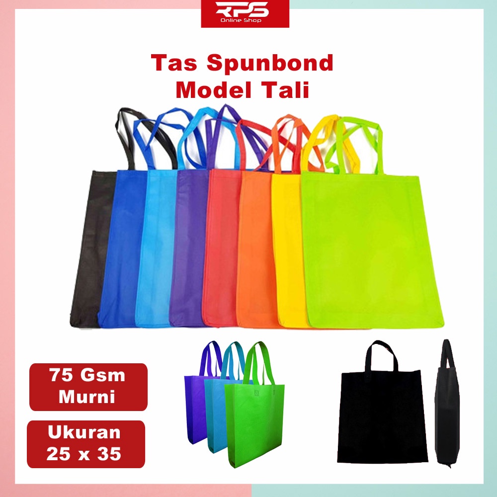 

Tas Spunbond 25x35 / Shopping Bag / Goodie Bag Model Tali / Sublimasi