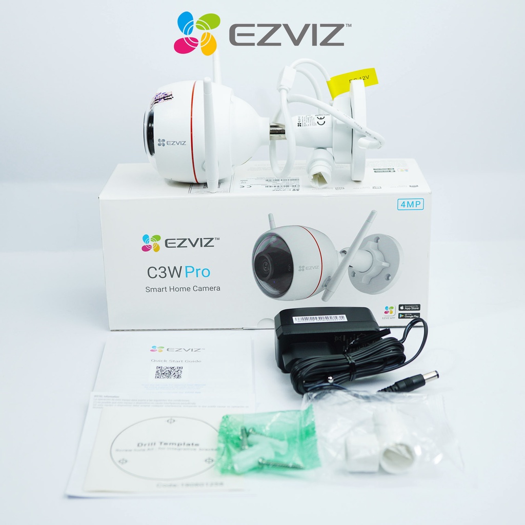 IP CAMERA EZVIZ C3W PRO 4MP COLOR NIGHT IP CAM AI WIFI CCTV OUTDOOR 2WAY AUDIO RESMI